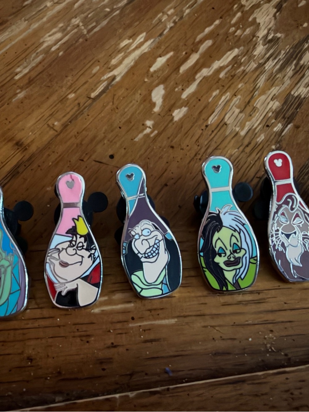 Disney Villain Bowling Pin Trading Pins